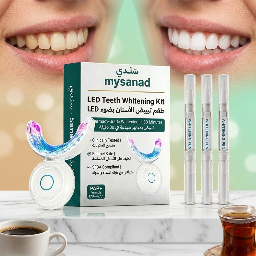 طقم تبييض الأسنان الاحترافي بضوء LED